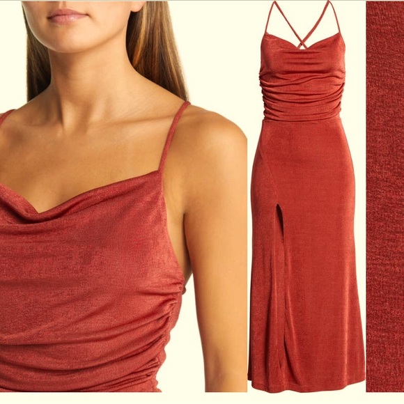 Bardot Cocktail Dress-Size 6, Color: Rust - Picture 2 of 7